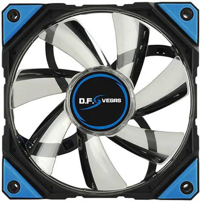 Alt view image 3 of 7 - Enermax D.F. VEGAS Blue LED Light 120mm Fan Dust Free Rotation Technology High Technology PWM Speed Control, Black, UCDFV12P-BL