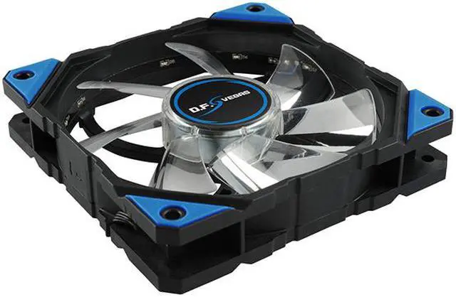 Alt view image 4 of 7 - Enermax D.F. VEGAS Blue LED Light 120mm Fan Dust Free Rotation Technology High Technology PWM Speed Control, Black, UCDFV12P-BL