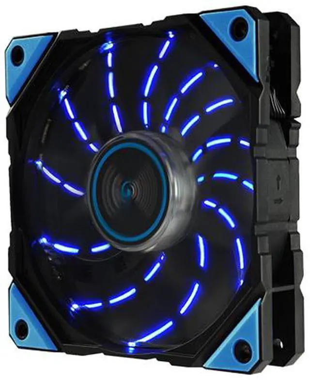 Alt view image 2 of 5 - Enermax D.F.VEGAS 120mm Dust Free Rotation Technology Blue LED High Performance with PWM Speed Control Case Fan Twin Pack, UCDFV12P-BL-T