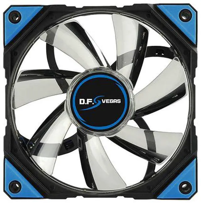 Alt view image 3 of 5 - Enermax D.F.VEGAS 120mm Dust Free Rotation Technology Blue LED High Performance with PWM Speed Control Case Fan Twin Pack, UCDFV12P-BL-T