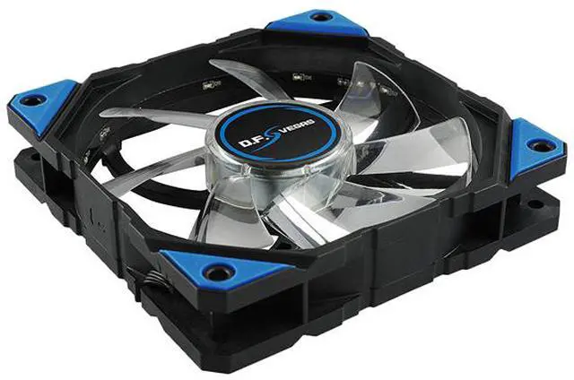 Alt view image 4 of 5 - Enermax D.F.VEGAS 120mm Dust Free Rotation Technology Blue LED High Performance with PWM Speed Control Case Fan Twin Pack, UCDFV12P-BL-T