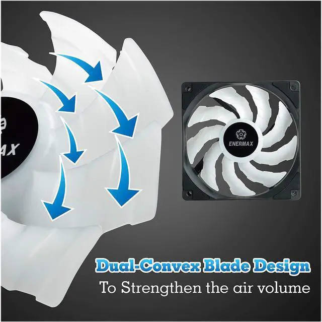 Alt view image 5 of 7 - Enermax HF120 RGB PWM 120mm Case Fan, Addressable RGB Sync Via Motherboard/Control Box, 3 Fan Pack- Black