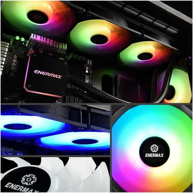 Alt view image 6 of 7 - Enermax HF120 RGB PWM 120mm Case Fan, Addressable RGB Sync Via Motherboard/Control Box, 3 Fan Pack- Black