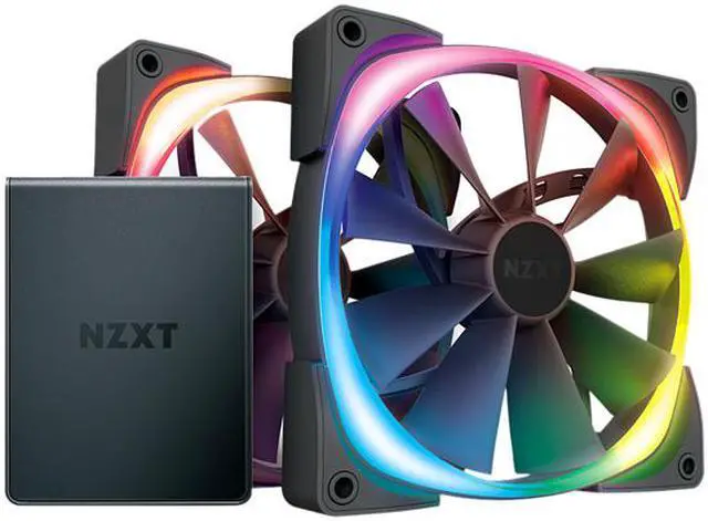 Alt view image 5 of 5 - NZXT AER RGB 2 - 140mm - Advanced Lighting Customizations - Winglet Tips - Fluid Dynamic Bearing - LED RGB PWM Fan for Hue 2 - Twin Pack + Hue 2 Lighting Controller, HF-2814C-D1