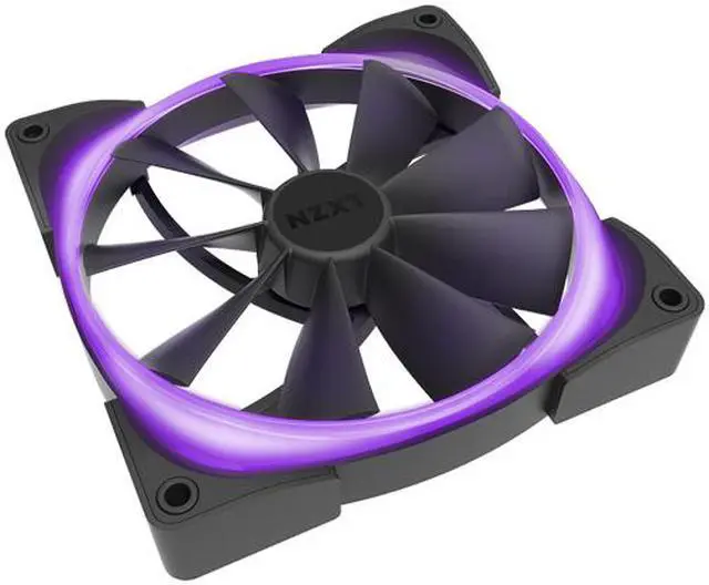 Alt view image 3 of 5 - NZXT AER RGB 2 - 140mm - Advanced Lighting Customizations - Winglet Tips - Fluid Dynamic Bearing - LED RGB PWM Fan for Hue 2 - Twin Pack + Hue 2 Lighting Controller, HF-2814C-D1