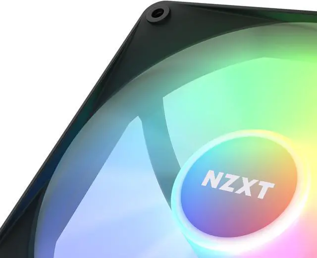 Alt view image 5 of 14 - NZXT F140 RGB Core - 140mm Hub-Mounted RGB Fan - 8 Individually-Addressable LEDs - Semi-Translucent Blades - High Static Pressure & Airflow - Quiet Operation - PWM Control - CAM Software - Black