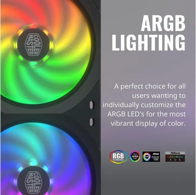 Alt view image 9 of 18 - COOLERMASTER MFX-B2D2-18NPA-R1 MasterFan SF240R ARGB Fan