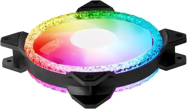 Alt view image 4 of 12 - Cooler Master MasterFan MF120 Prismatic Addressable RGB 120mm Fan with Radiant Crystalline Lighting Effect - Crystallized Loop with Tri-Loop ARGB Lighting, 24+6 Individually controlled ARGB LEDs