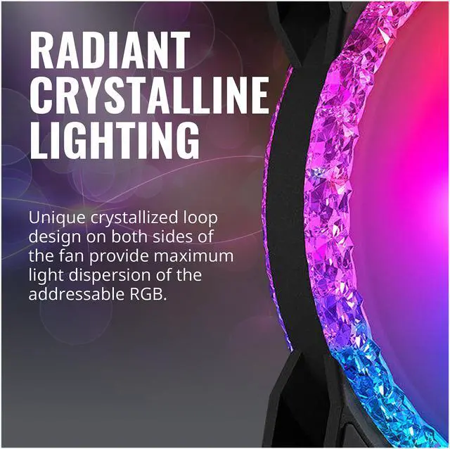 Alt view image 8 of 12 - Cooler Master MasterFan MF120 Prismatic Addressable RGB 120mm Fan with Radiant Crystalline Lighting Effect - Crystallized Loop with Tri-Loop ARGB Lighting, 24+6 Individually controlled ARGB LEDs