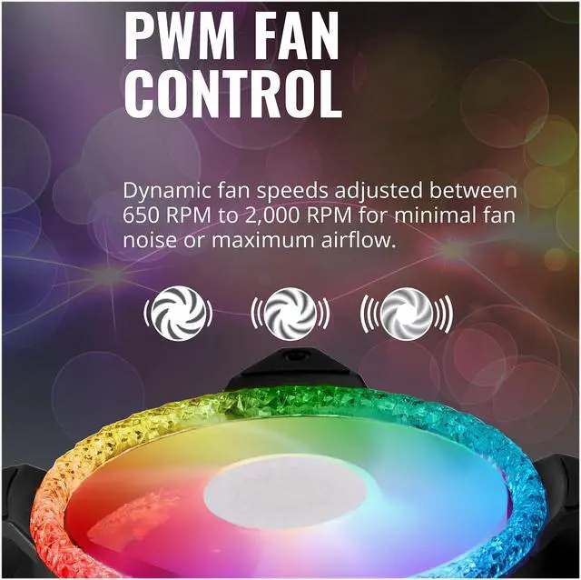 Alt view image 11 of 12 - Cooler Master MasterFan MF120 Prismatic Addressable RGB 120mm Fan with Radiant Crystalline Lighting Effect - Crystallized Loop with Tri-Loop ARGB Lighting, 24+6 Individually controlled ARGB LEDs
