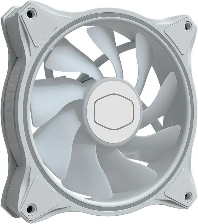 Alt view image 5 of 11 - Cooler Master MasterFan MF120 Halo (White Edition, 3 in 1 with ARGB LED Controller) - Duo-Ring Addressable RGB Lighting 120mm PWM Fan with 24 Independently-Controlled LEDS