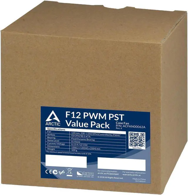 Alt view image 7 of 7 - ARCTIC F12 PWM PST - Value Pack (5pc) - Standard Low Noise PWM Controlled Case Fan with PST Feature