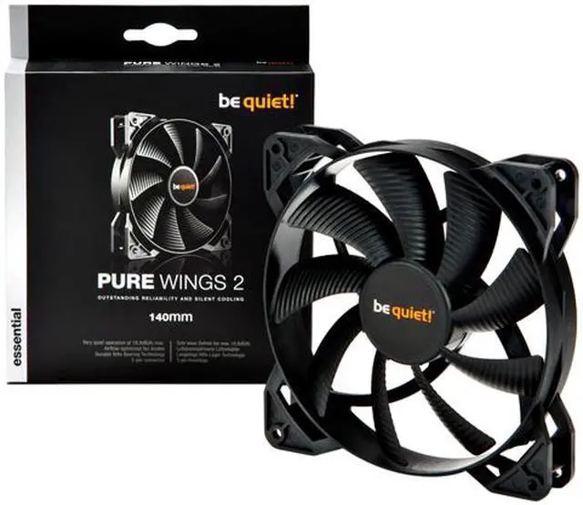 Alt view image 3 of 3 - be quiet! Pure Wings 2 140mm Premium Low Noise Cooling Fan | Black | BL047