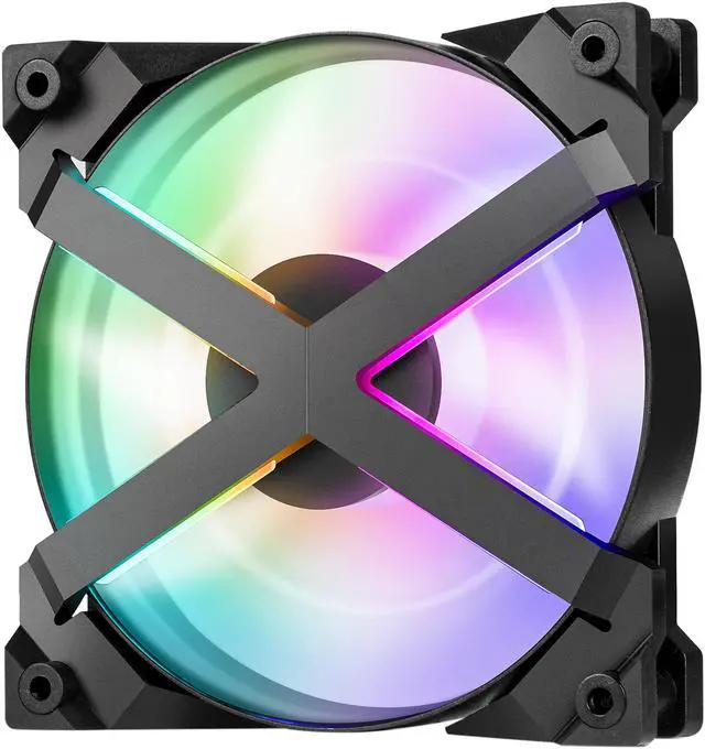 Alt view image 3 of 15 - DeepCool MF120 GT A-RGB X-Frame, 5V 3-Pin Motherboard Connector, included 4-port PWM Fan Hub, 6-port RGB hub and Wire Controller, 3 Fan Pack