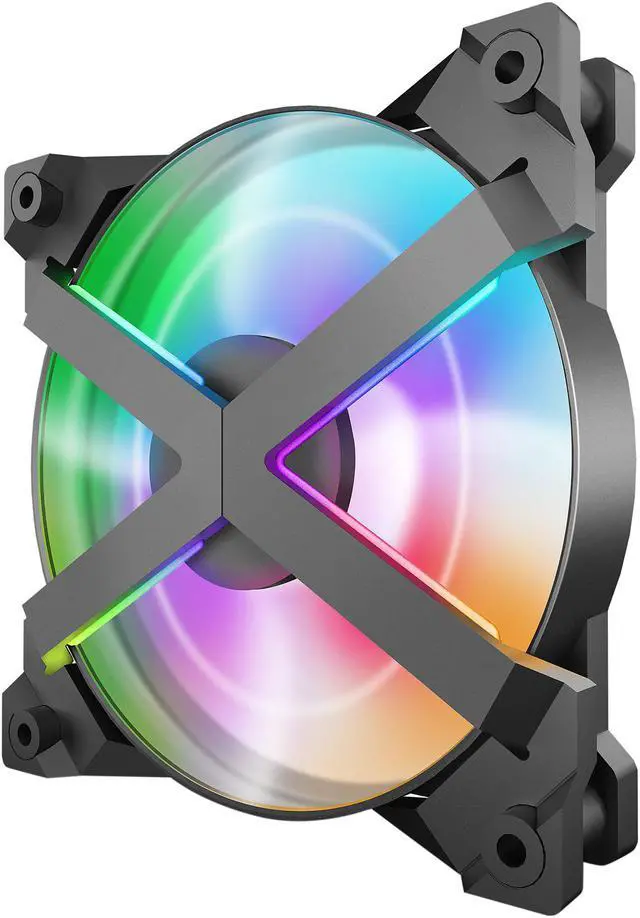 Alt view image 4 of 15 - DeepCool MF120 GT A-RGB X-Frame, 5V 3-Pin Motherboard Connector, included 4-port PWM Fan Hub, 6-port RGB hub and Wire Controller, 3 Fan Pack