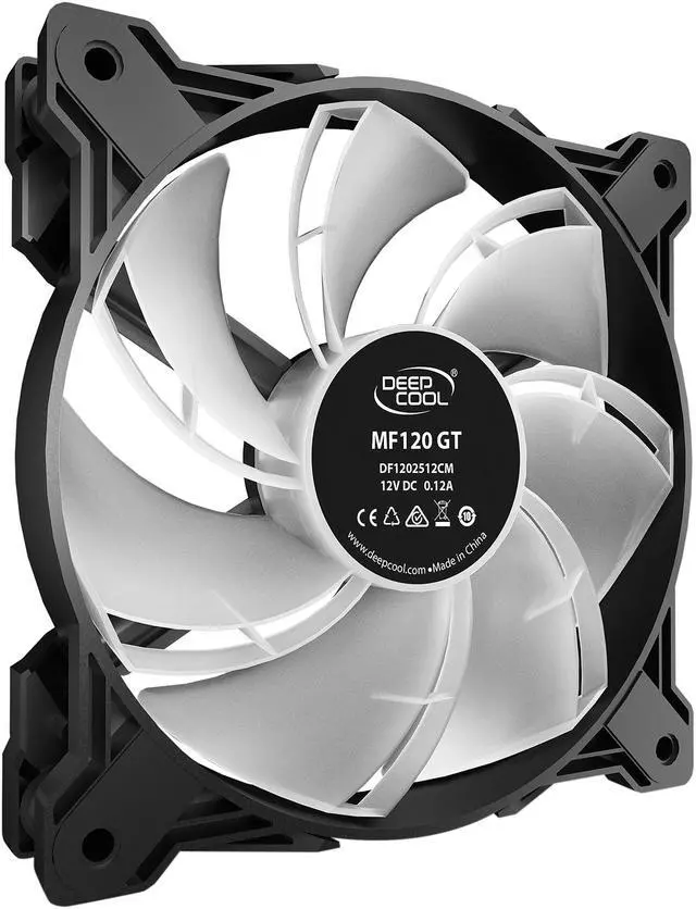 Alt view image 8 of 15 - DeepCool MF120 GT A-RGB X-Frame, 5V 3-Pin Motherboard Connector, included 4-port PWM Fan Hub, 6-port RGB hub and Wire Controller, 3 Fan Pack