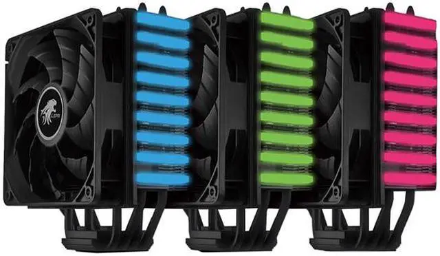 Alt view image 5 of 7 - LEPA NEOllusion RGB High Performance 200W+ TDP, for Intel/ AMD Universal Socket, AM4 / LGA 1700/1200/1151, 4 Direct Contact Heat Pipes, 120mm Silent PWM Fan LGA 1700 Compatible