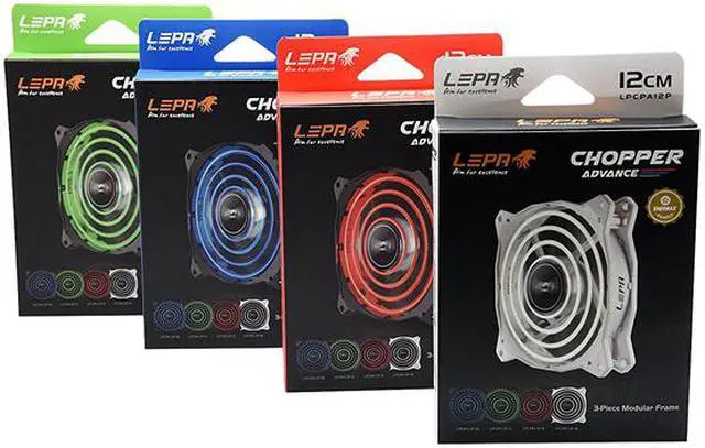 Alt view image 8 of 8 - Lepa Chopper Advance 120mm High Performance LED PC Case Fan - Blue