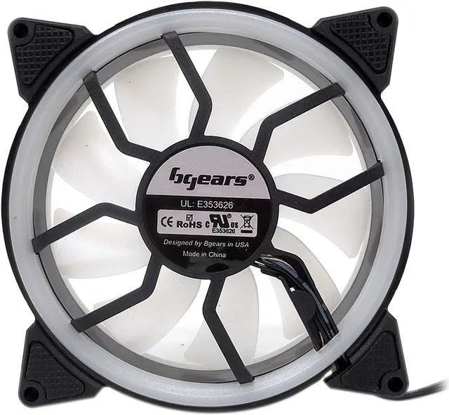 Alt view image 4 of 10 - BGears b-DualRing 120mm 30 White LEDs fan with 101 CFM at 2000 RPM