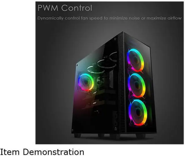 Alt view image 6 of 7 - Anidees AI Aureola V2 120mm 3pcs RGB PWM Fan Compatible with ASUS Aura SYNC / MSI Mystic / GIGABYTE Fusion MB with 5V 3pins RGB Header, for Case Fan, Cooler Fan, with Remote (AI-Aureola-V2)