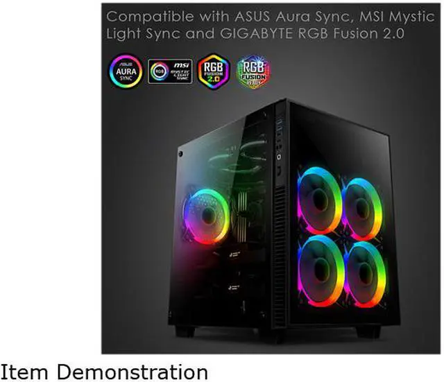 Alt view image 7 of 7 - Anidees AI Aureola V2 120mm 3pcs RGB PWM Fan Compatible with ASUS Aura SYNC / MSI Mystic / GIGABYTE Fusion MB with 5V 3pins RGB Header, for Case Fan, Cooler Fan, with Remote (AI-Aureola-V2)