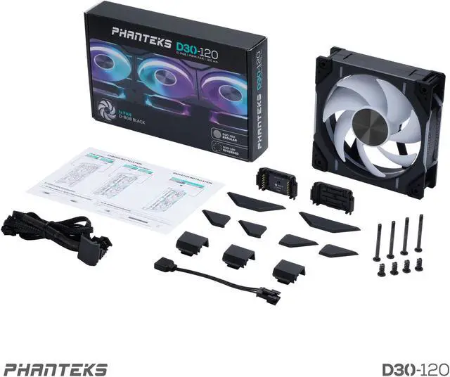 Alt view image 11 of 10 - Phanteks D30-120 DRGB PWM FAN, Premium D-RGB Performance Fan, ARGB/DRGB lighting, Daisy-chain Fan Linking system, Black
