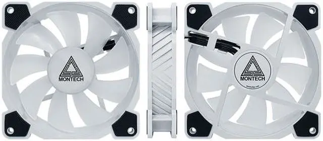 Alt view image 2 of 6 - Montech Z3 PRO Addressable RGB 120mm Fan, 3 in 1 with Lighting Controller, PWM Control for Computer Case, ARGB Remote Controller, Programmable Lighting Effects, White Fan Frame