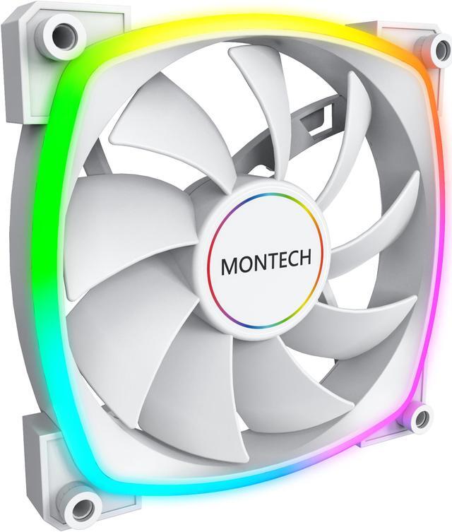 Alt view image 2 of 6 - Montech AX 140 ARGB Standard Fan  1600PWM, High-End Durability, Silent Performance, and Stunning ARGB Design (140mm, White)