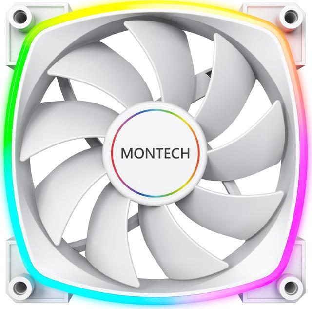 Alt view image 3 of 6 - Montech AX 140 ARGB Standard Fan  1600PWM, High-End Durability, Silent Performance, and Stunning ARGB Design (140mm, White)