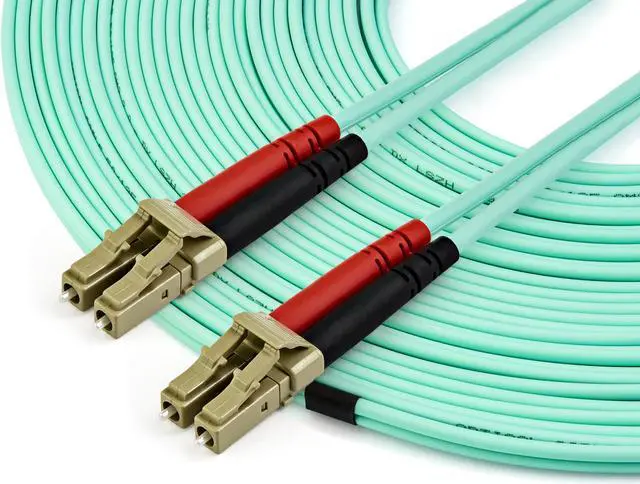 Alt view image 3 of 4 - StarTech.com 15m (50ft) LC/UPC to LC/UPC OM3 Multimode Fiber Optic Cable, Full Duplex Zipcord Fiber, 100Gbps, LOMMF, LSZH Fiber Patch Cord - A50FBLCLC15
