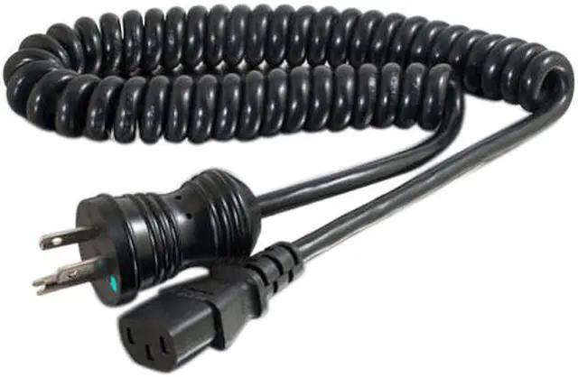 Main image of C2g 4Ft 18 Awg Coiled Hospital Grade Power Cord (Nema 5-15P To Iec320c13) - Black