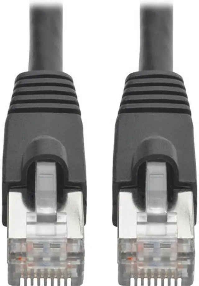 Main image of Tripp Lite Cat6a Snagless Shielded STP Patch Cable 10G, PoE, Black M/M 25 ft. (N262-025-BK)