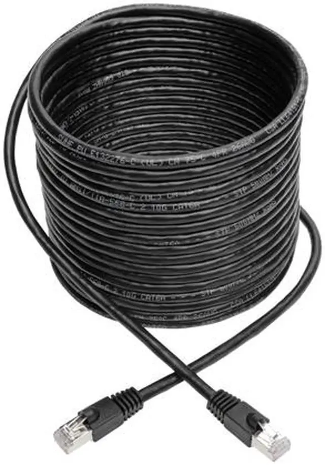 Alt view image 5 of 5 - Tripp Lite Cat6a Snagless Shielded STP Patch Cable 10G, PoE, Black M/M 25 ft. (N262-025-BK)