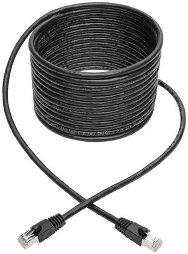 Alt view image 5 of 5 - Tripp Lite Cat6a Snagless Shielded STP Patch Cable 10G, PoE, Black M/M 20 ft. (N262-020-BK)