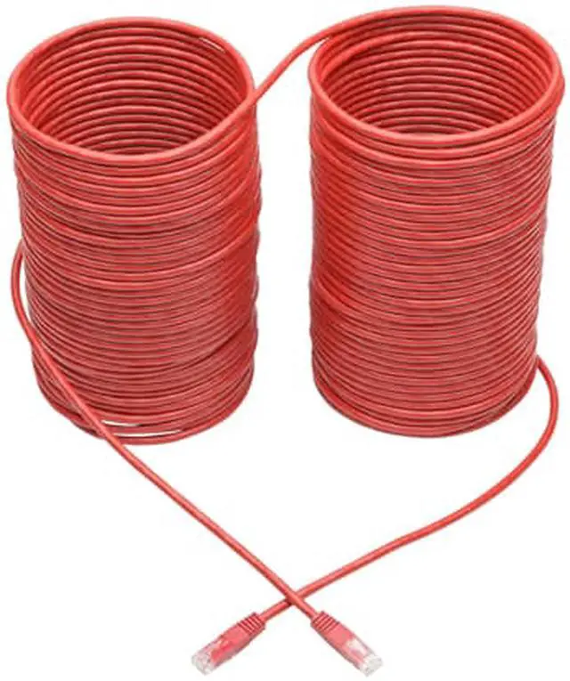 Alt view image 2 of 5 - Tripp Lite Premium Cat5/5e/6 Gigabit Molded Patch Cable, 24 AWG, 550 MHz/1 Gbps (RJ45 M/M), Red, 100 ft. (N200-100-RD)