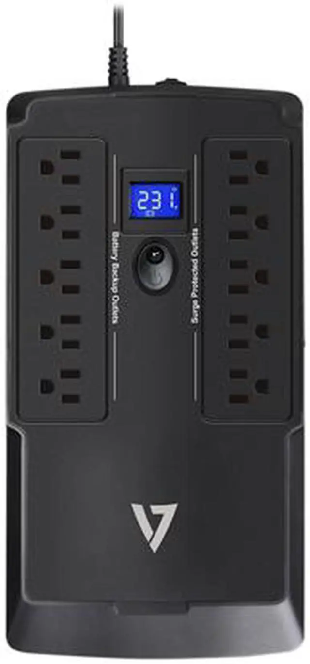 Alt view image 2 of 2 - V7 750 VA Desktop UPS LCD 10 Outlets 120V - UPS1DT750-1N