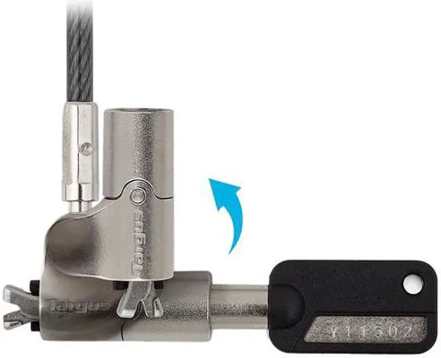 Alt view image 6 of 6 - Targus DEFCON N-KL Mini Keyed Cable Lock - TAA Compliant - Black, Silver - Vinyl, Galvanized Steel - 6 ft - For Notebook, Tablet – 1 Pack - ASP65GLX
