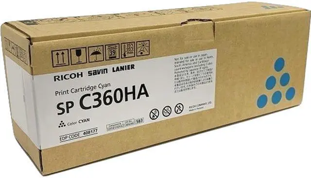 Main image of Ricoh SP C360HA Toner Cartridge Cyan 408177