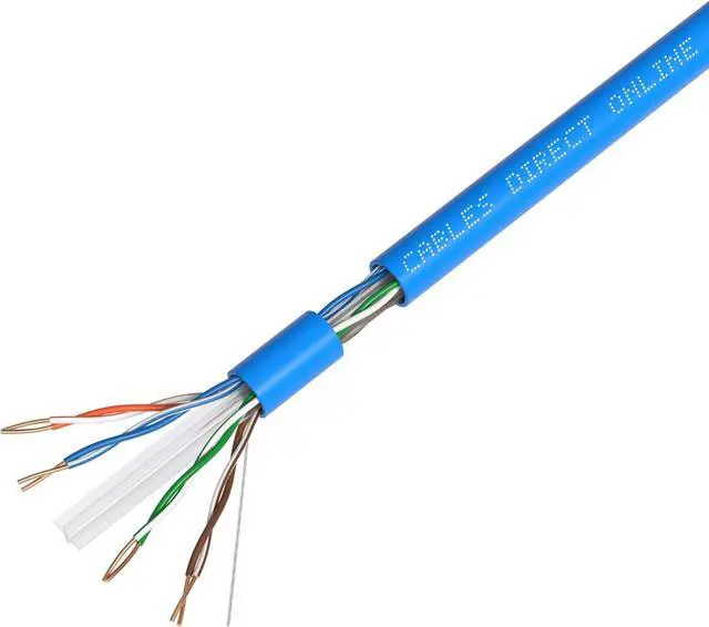 Alt view image 3 of 6 - Cables Direct Online CAT6 1000ft Solid Ethernet LAN Cable Copper Clad Aluminum (CCA) 23AWG High-Speed Network, Gaming, Streaming, and Office Use Blue