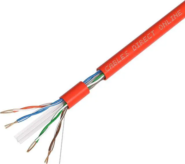 Alt view image 4 of 7 - Cables Direct Online CAT6 1000ft Solid Ethernet LAN Cable Copper Clad Aluminum (CCA) 23AWG High-Speed Network, Gaming, Streaming, and Office Use Red
