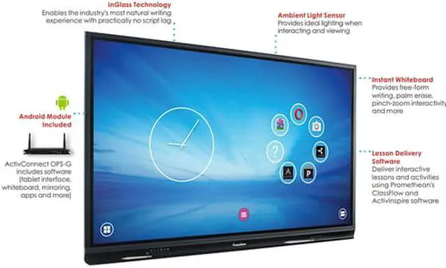 Alt view image 3 of 3 - Promethean AP6-70A 70" ActivPanel Interactive Display for Education, InGlass Technology, ActivConnect OPS-G Android Module with Software