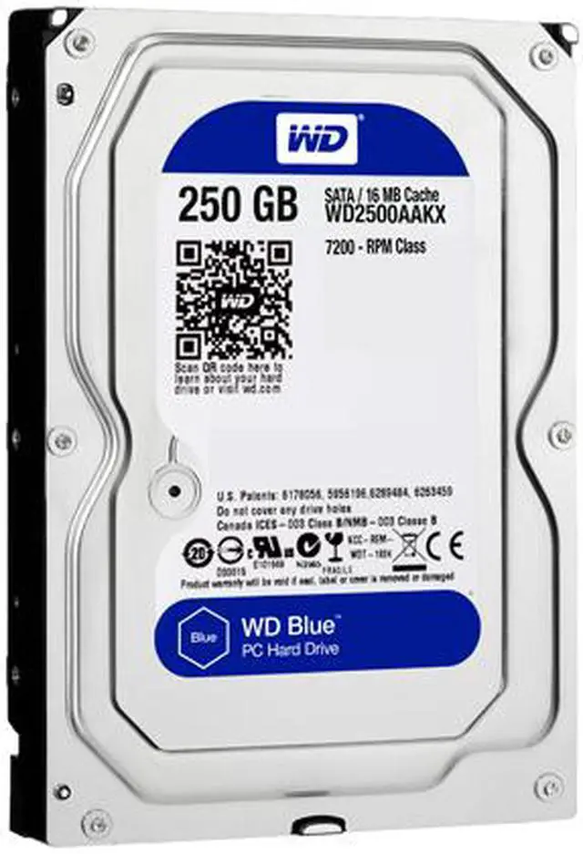 Alt view image 2 of 3 - Western Digital Blue WD2500AAKX 250GB 7200 RPM 16MB Cache SATA 6.0Gb/s 3.5" Internal Hard Drive Bare Drive