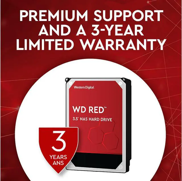 Alt view image 4 of 4 - WD Red 6TB NAS Internal Hard Drive - 5400 RPM Class, SATA 6Gb/s, SMR, 256MB Cache, 3.5" - WD60EFAX
