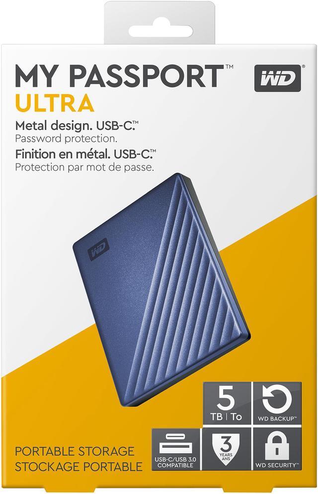 Alt view image 9 of 9 - WD 5TB Blue My Passport Ultra Portable Storage External Hard Drive USB-C for PC/Windows (WDBFTM0050BBL-WESN)