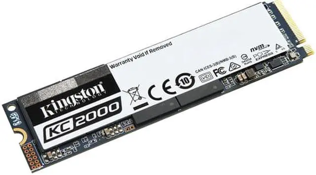 Alt view image 2 of 3 - Kingston KC2000 M.2 2280 250GB NVMe PCIe Gen 3.0 x4 96-layer 3D TLC Internal Solid State Drive (SSD) SKC2000M8/250G