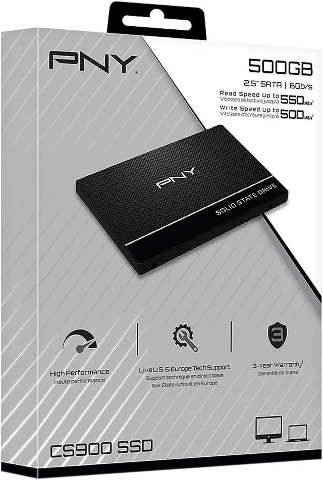Alt view image 9 of 8 - PNY CS900 500GB 2.5" SATA III INTERNAL Solid State Drive (SSD) - SSD7CS900-500-RB