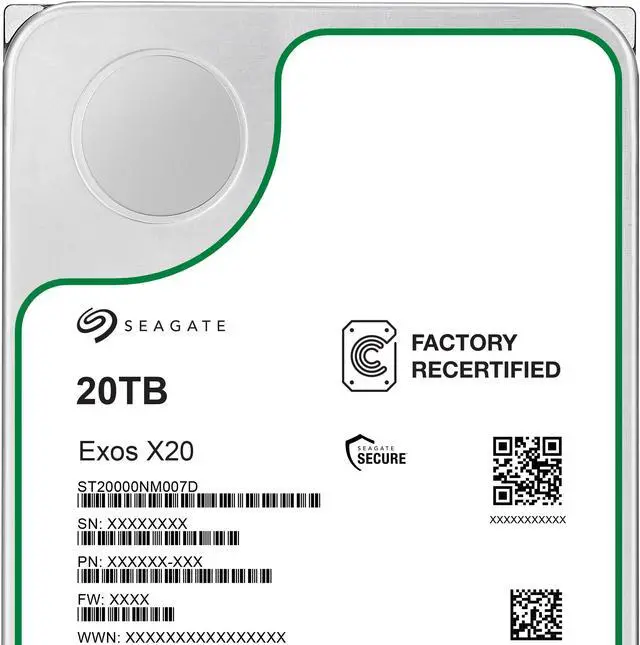 Alt view image 5 of 5 - Seagate Exos X20 ST20000NM007D 20TB 7200 RPM 256MB Cache SATA 6.0Gb/s 3.5" Internal Hard Drive
