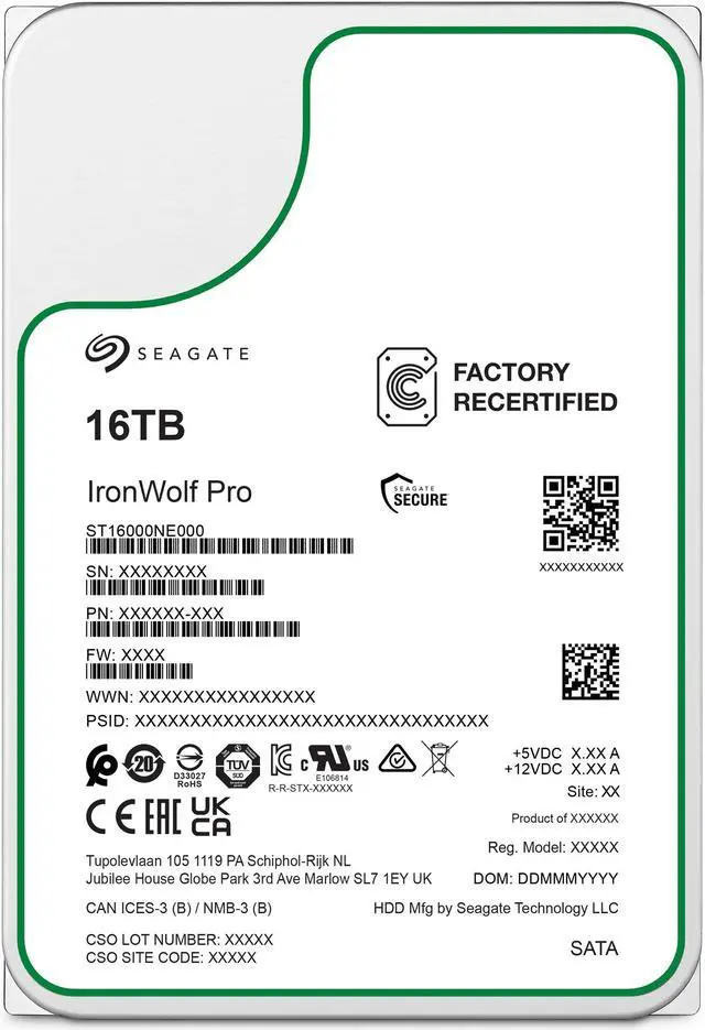 Alt view image 2 of 3 - Seagate IronWolf Pro ST16000NE000 16TB 7200 RPM 256MB Cache SATA 6.0Gb/s CMR 3.5 Inch Internal Hard Drive for RAID, NAS