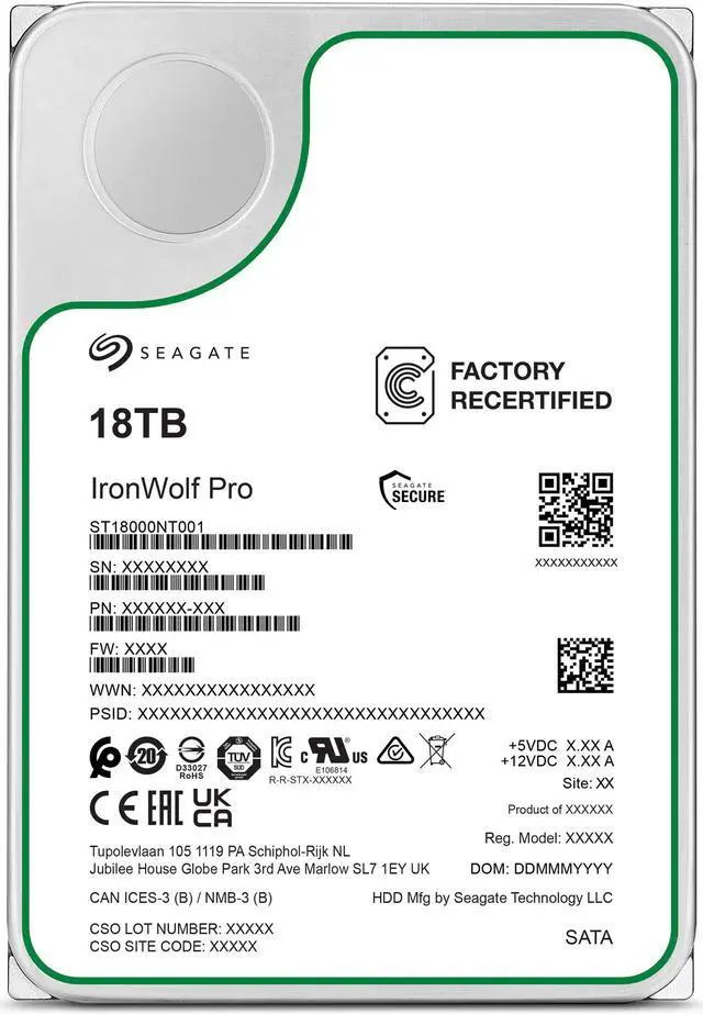 Alt view image 7 of 8 - Seagate IronWolf Pro 18TB SATA 6.0Gb/s ST18000NT001 7200 RPM 256MB Cache 3.5" Internal Enterprise Hard Drive