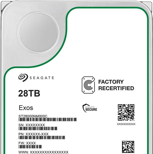 Alt view image 4 of 4 - Seagate (Recertified) Exos X 28TB Internal Hard Drive HDD - 3.5 In CMR SATA 6Gb/s, 7200 RPM, 512MB Cache, 2.5M MTBF (ST28000NM000C)